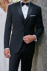 "Milan" Black Tuxedo Jacket Peak 