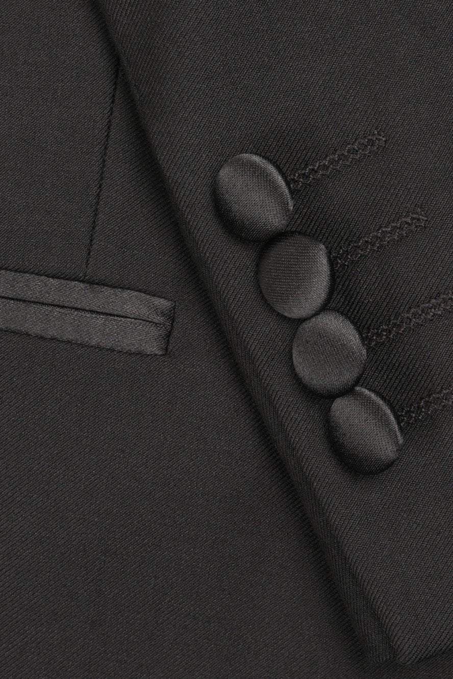 "Milan" Black Tuxedo Jacket Peak 