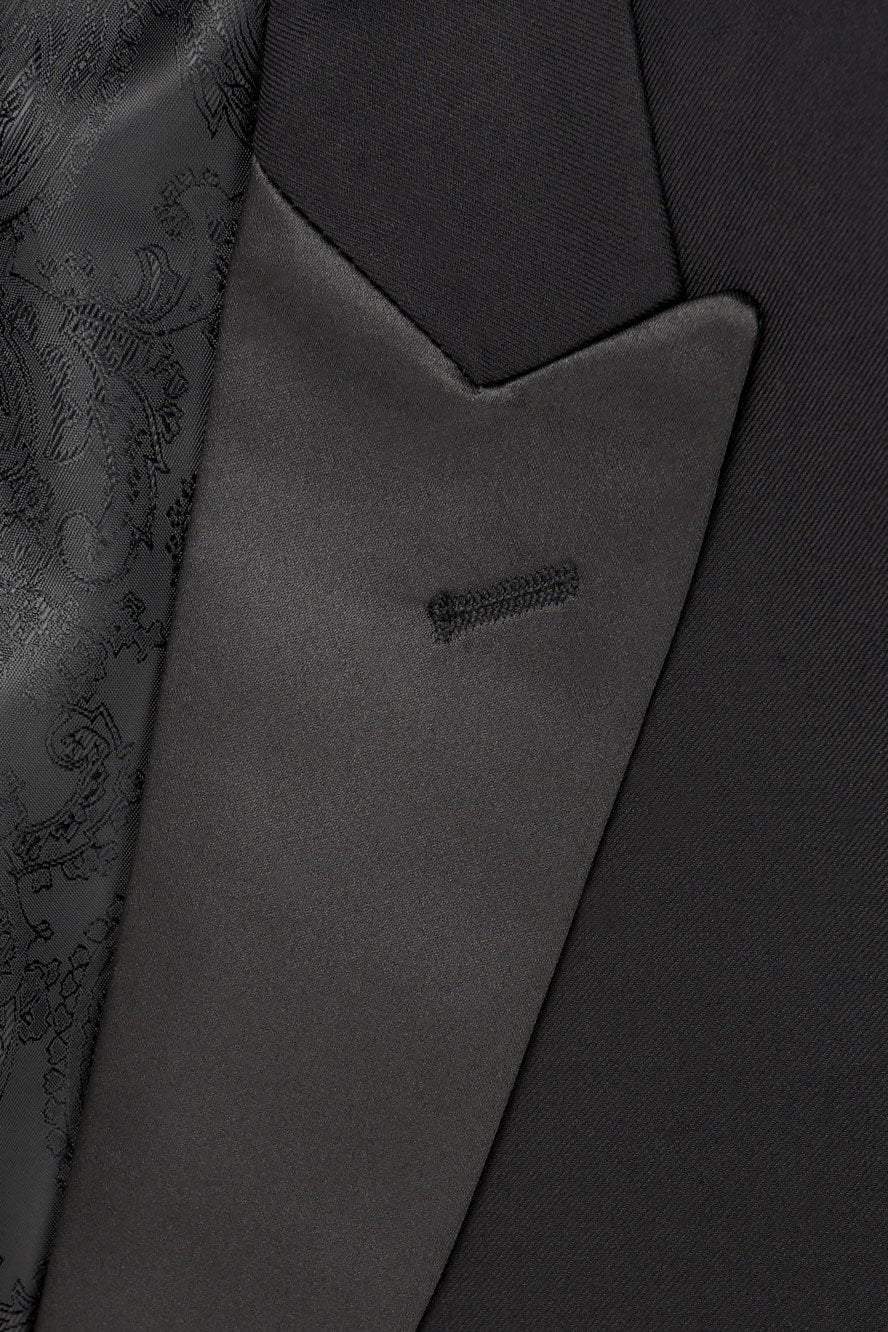 "Milan" Black Tuxedo Jacket Peak 