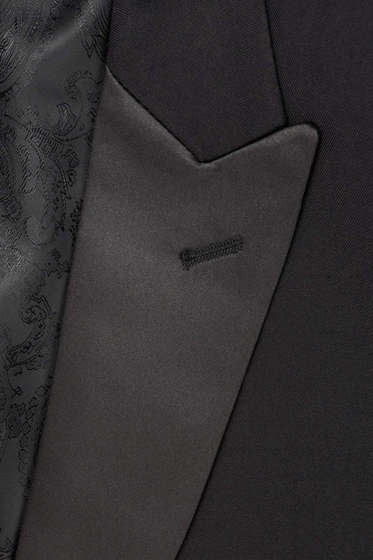 "Milan" Black Tuxedo Jacket Peak 